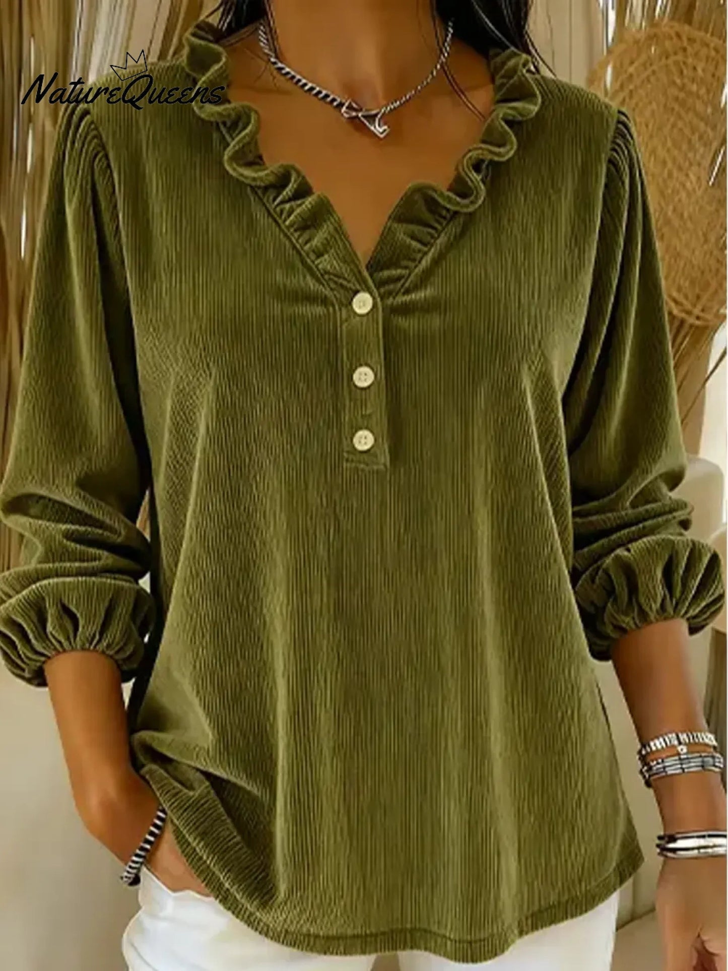 Hallie | Women’s Ruffle-Collared Shirt