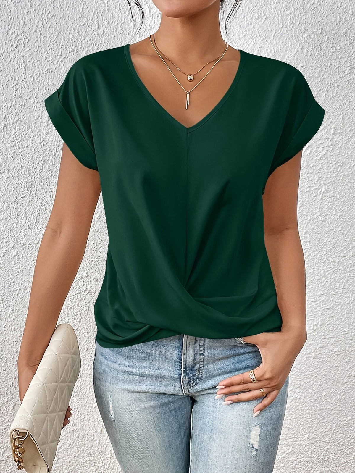 Cleo | Women's Casual T-Shirt with Sweetheart Neckline