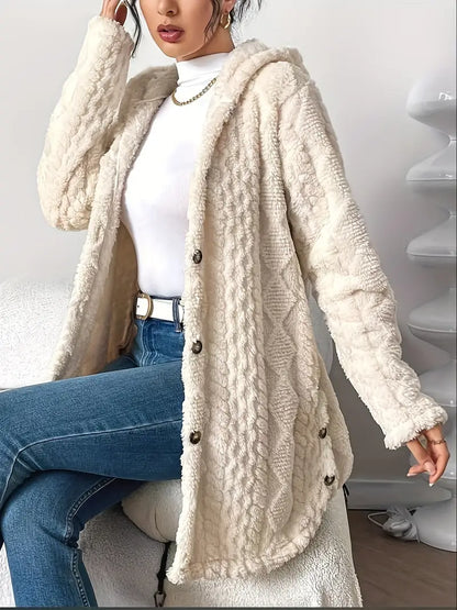 Chloe | Women's Relaxed Plush Hooded Cardigan