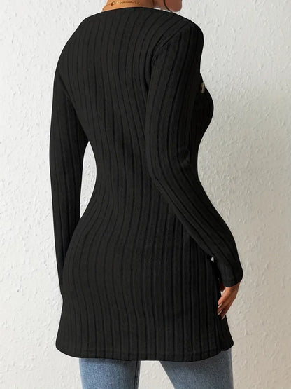 Julia | Women's Trendy Ribbed Asymmetrical Top