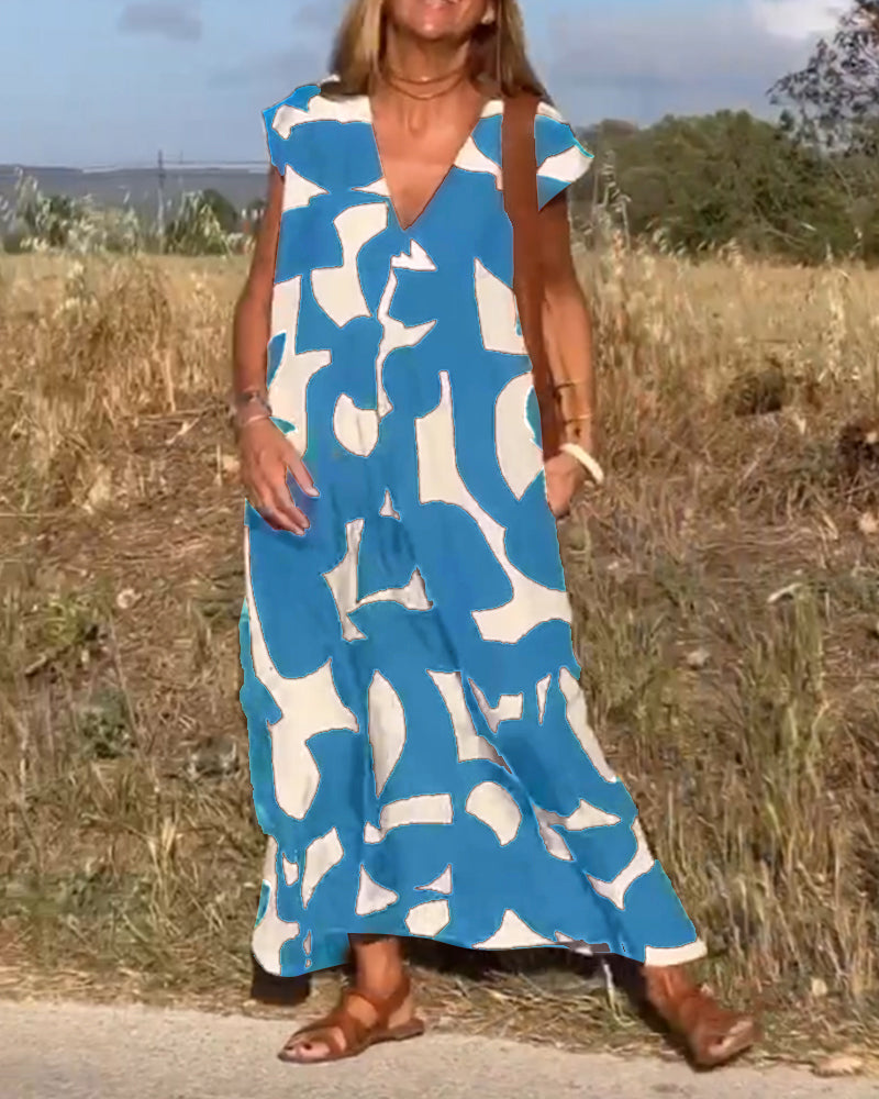Kendall | Women's Relaxed Abstract Midi Dress