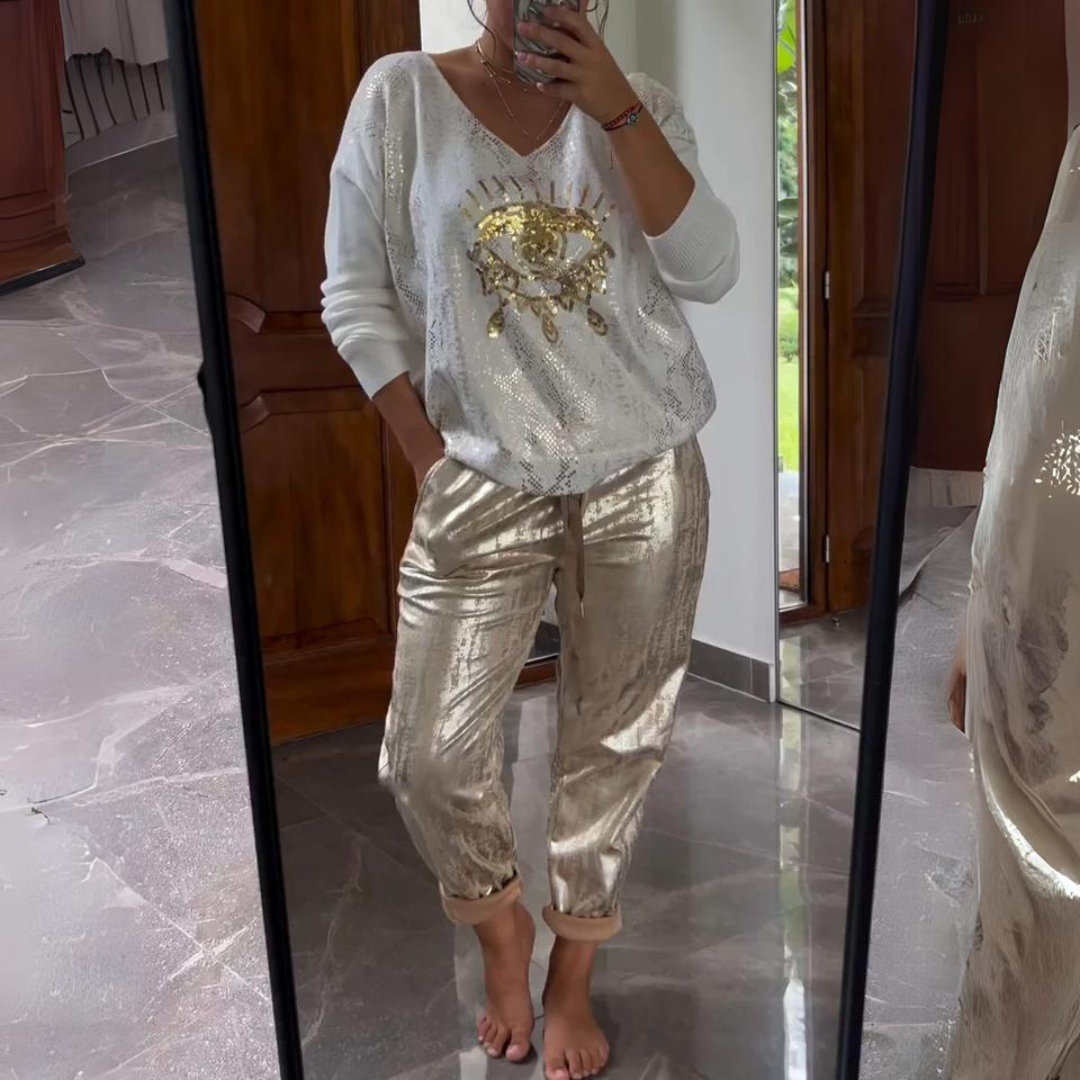 Giuseppina | Elegant Two-Piece Set: Blouse and Trousers