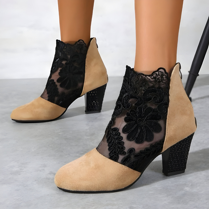 Norenne | Women's Cushioned Zip Chic Breathable Orthopedic Heels with Arch Support