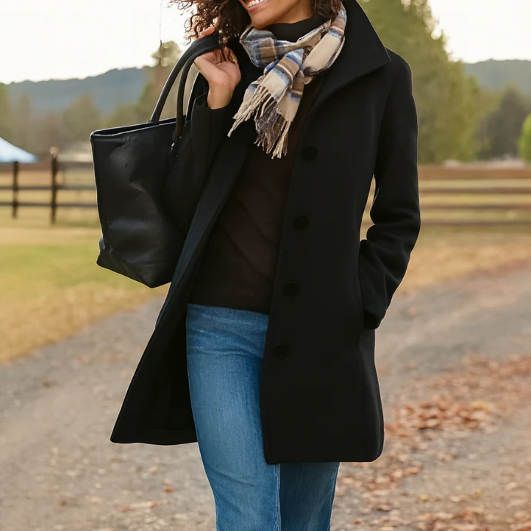 Vera | Women's Classic Mid-Length Button Coat