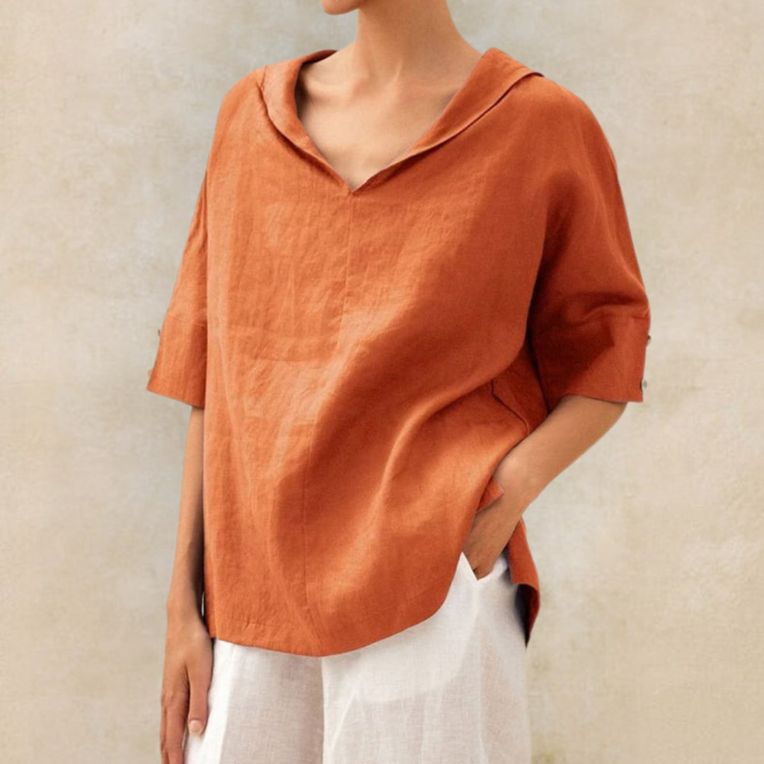 Zoe | Women's Casual Loose-Fit Blouse with Short Sleeve