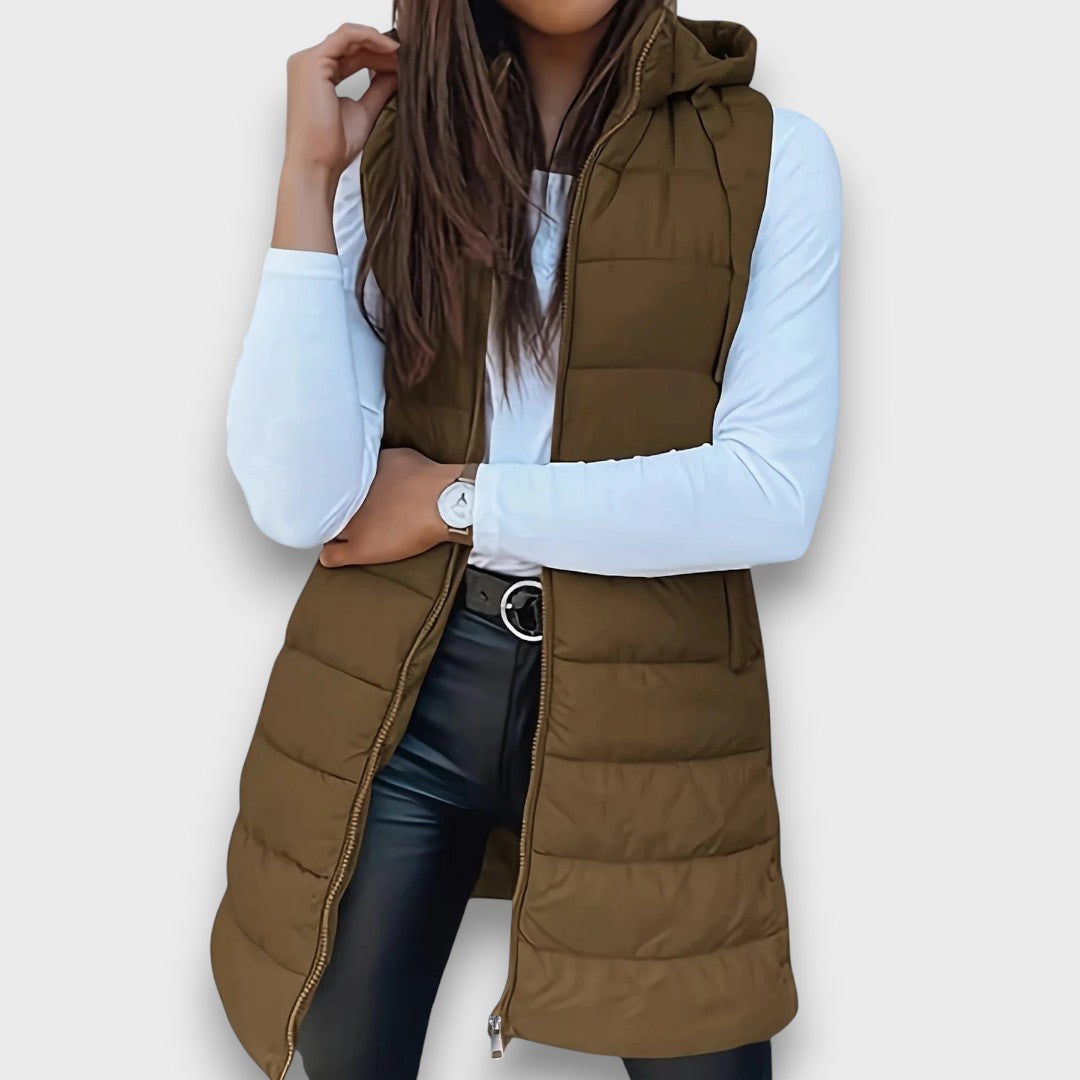 Kaira | Sleeveless hooded puffer vest