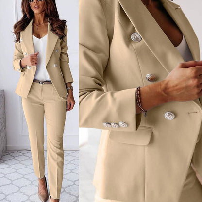 Lily | Women's Double-Breasted Suit Set with Long Sleeve