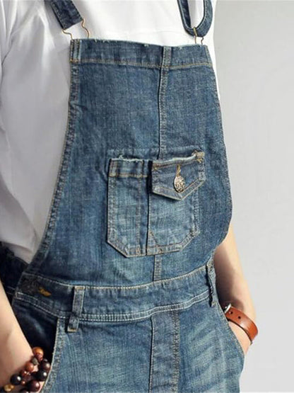 Demi | Women's Casual Denim Overall Dress with Pockets
