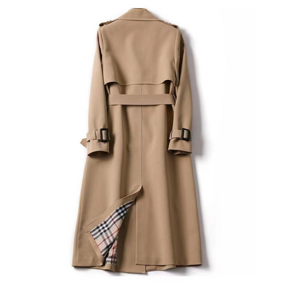 Valentina | Women's Checked Classic Trench Coat with Pockets