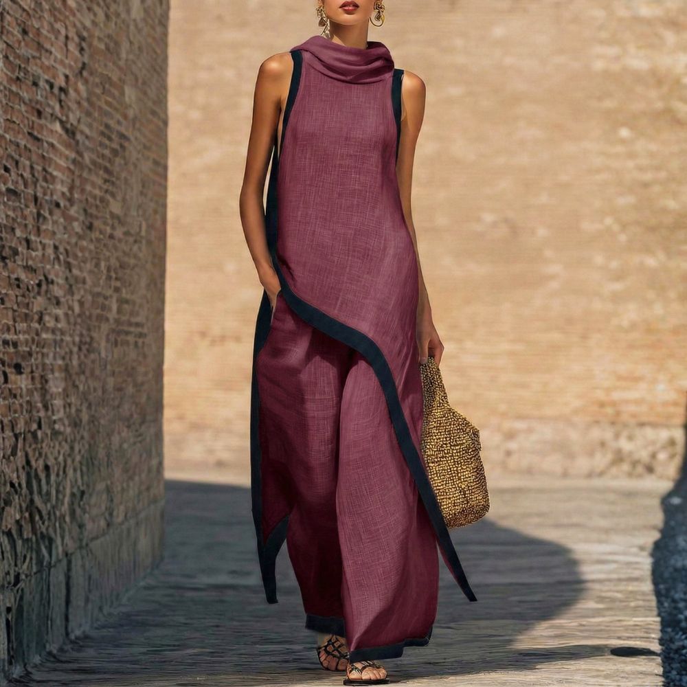 Leonora | Elegant Asymmetrical Outfit for Women with Wide Leg Trousers