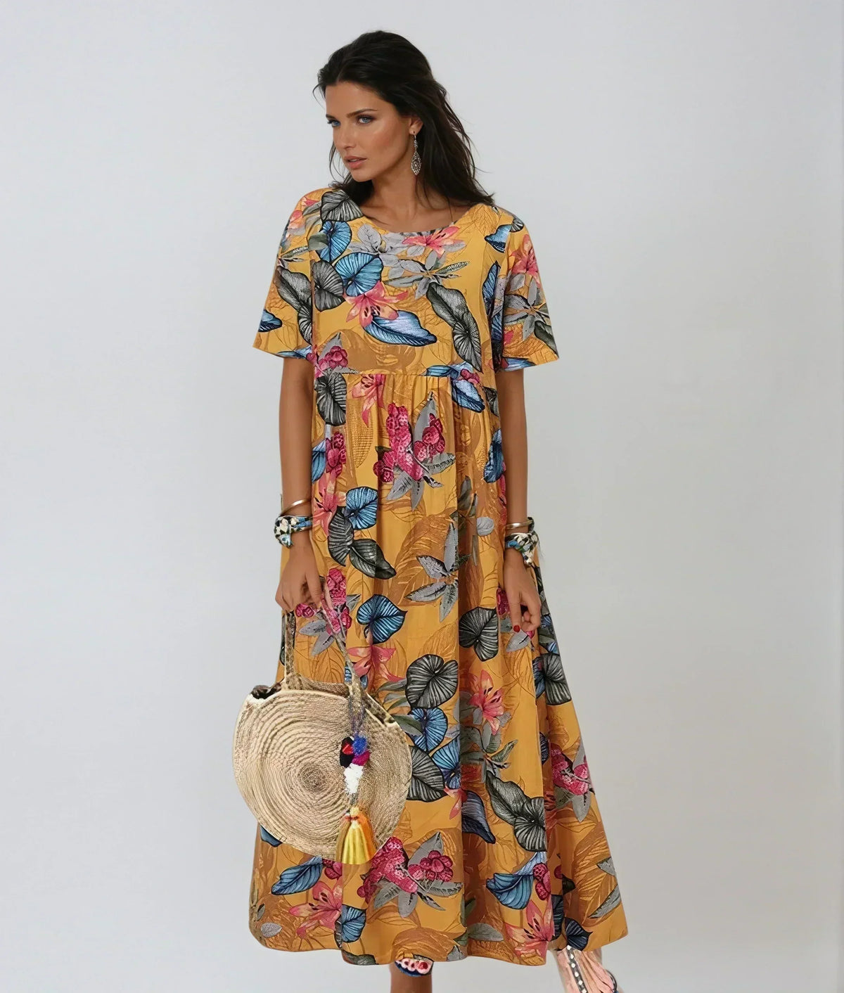 Lovi | Women's Chic Summer Floral Midi Dress