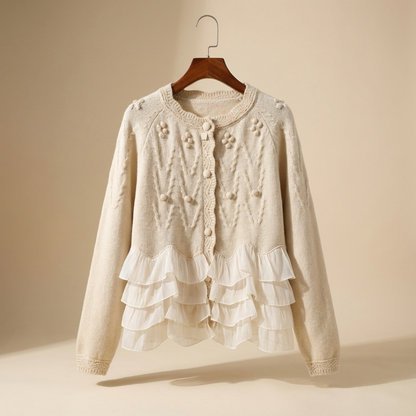 Women's Relaxed Ruffled Natalie Cardigan