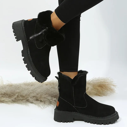 Nancy | Women's Cushioned Zip Comfortable Warm Winter Boots