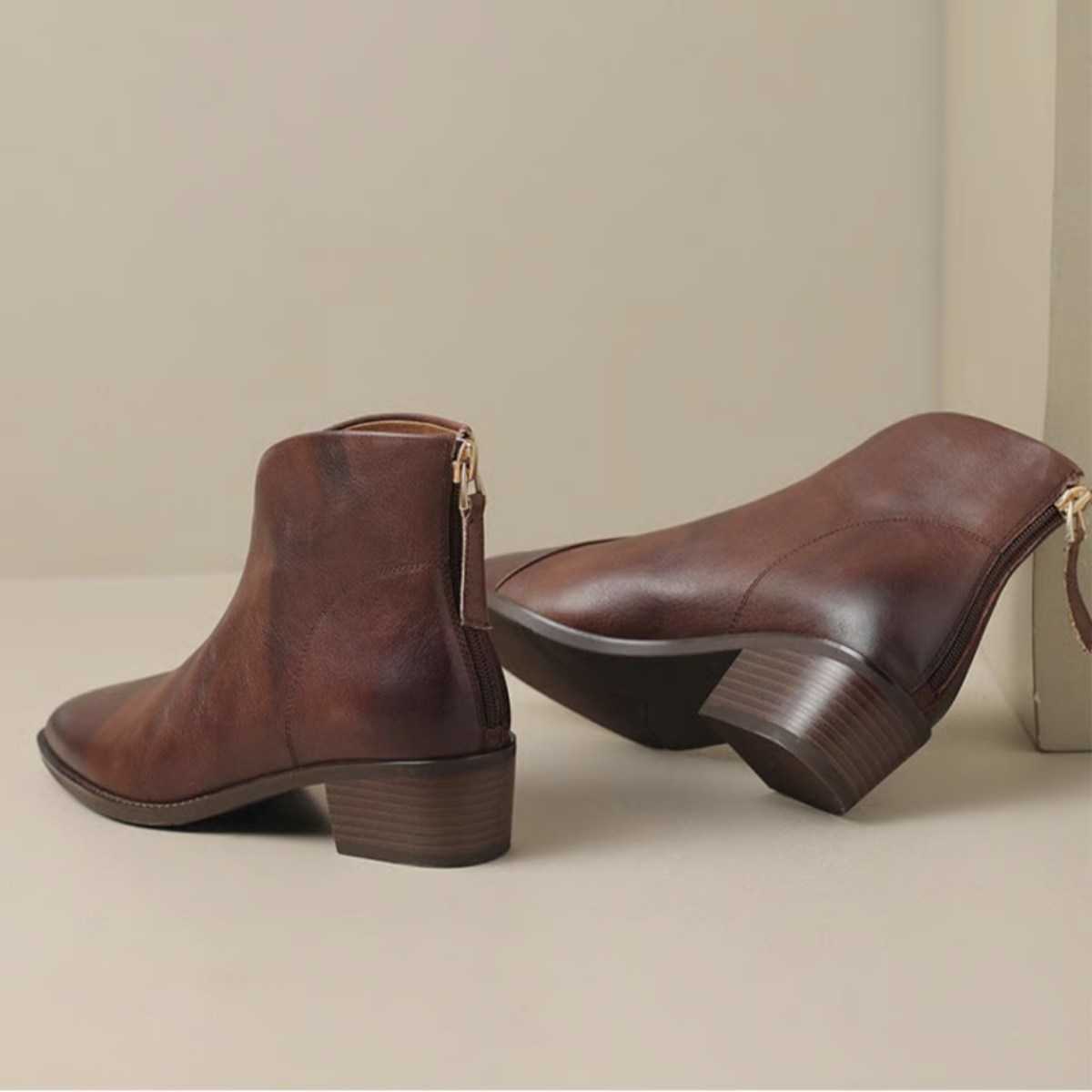 Celeste | Women's Cushioned Pointed-Toe Luxury Low-Heel Ankle Boots