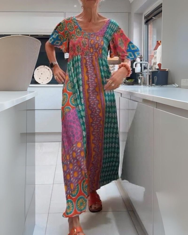 Melania | Women's Colourful Bohemian Maxi Dress