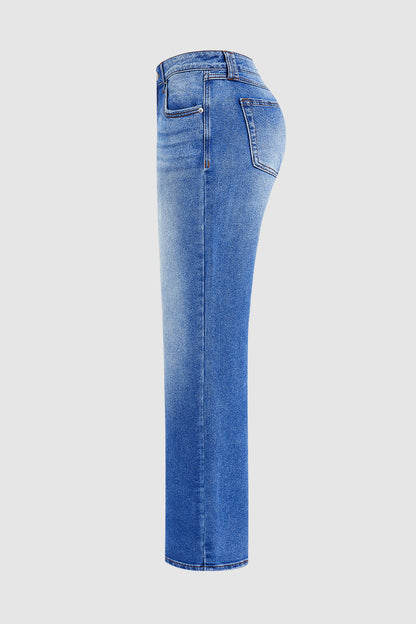 Women's Mid-Rise Straight Fit Denim Jeans