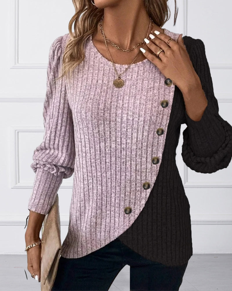 Evelyn | Women's The Colour-Block Casual Top