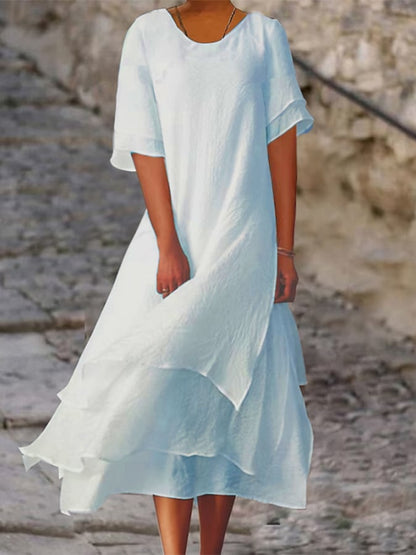 Hermine | Women's Elegant Layered Midi Dress
