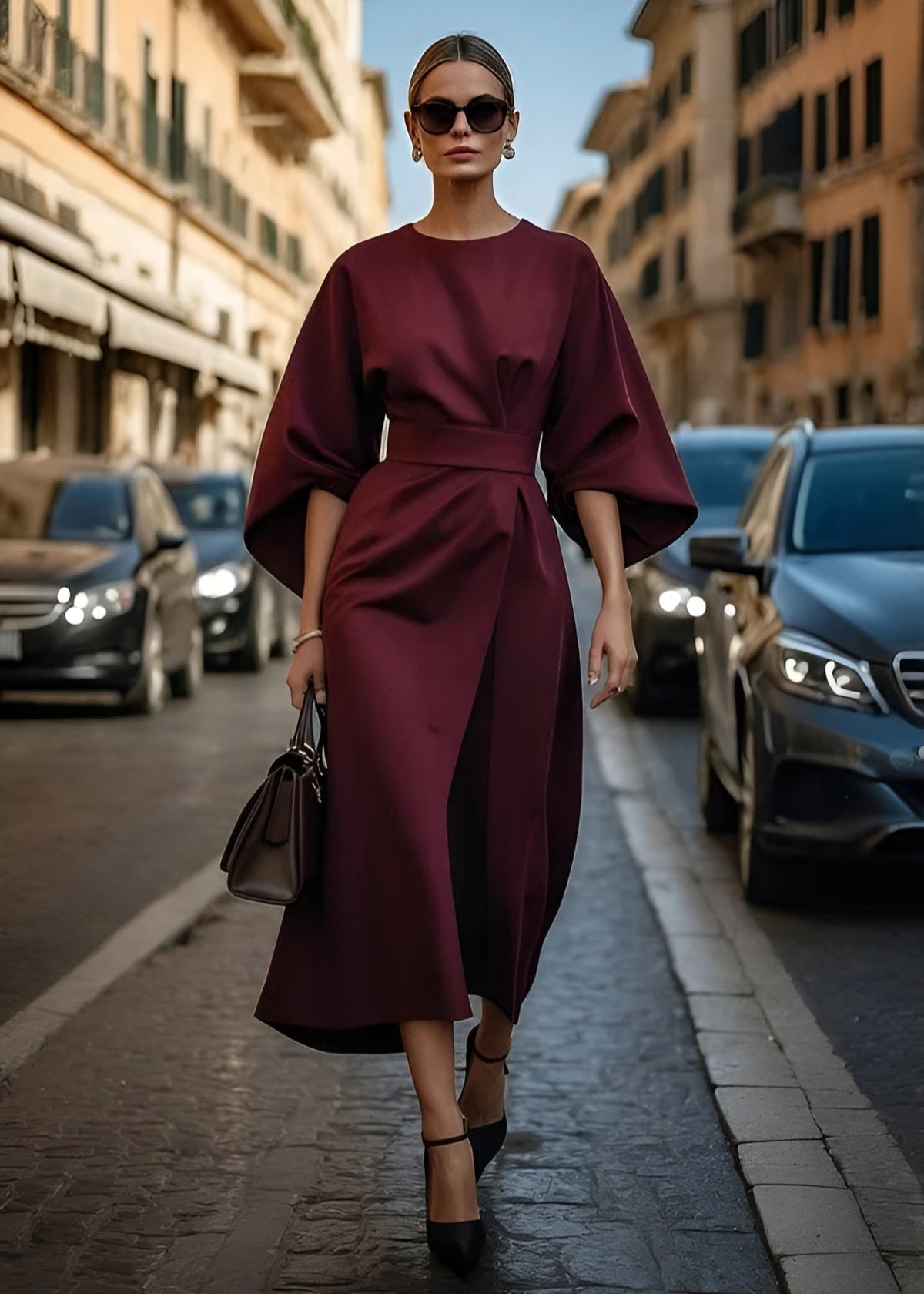 Aurora | Women's Flowy Belted Maxi Dress