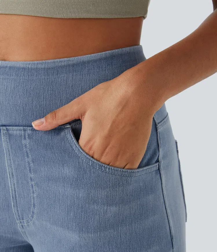Quinn | Women's High Waisted Wide Leg Jeans with Pockets