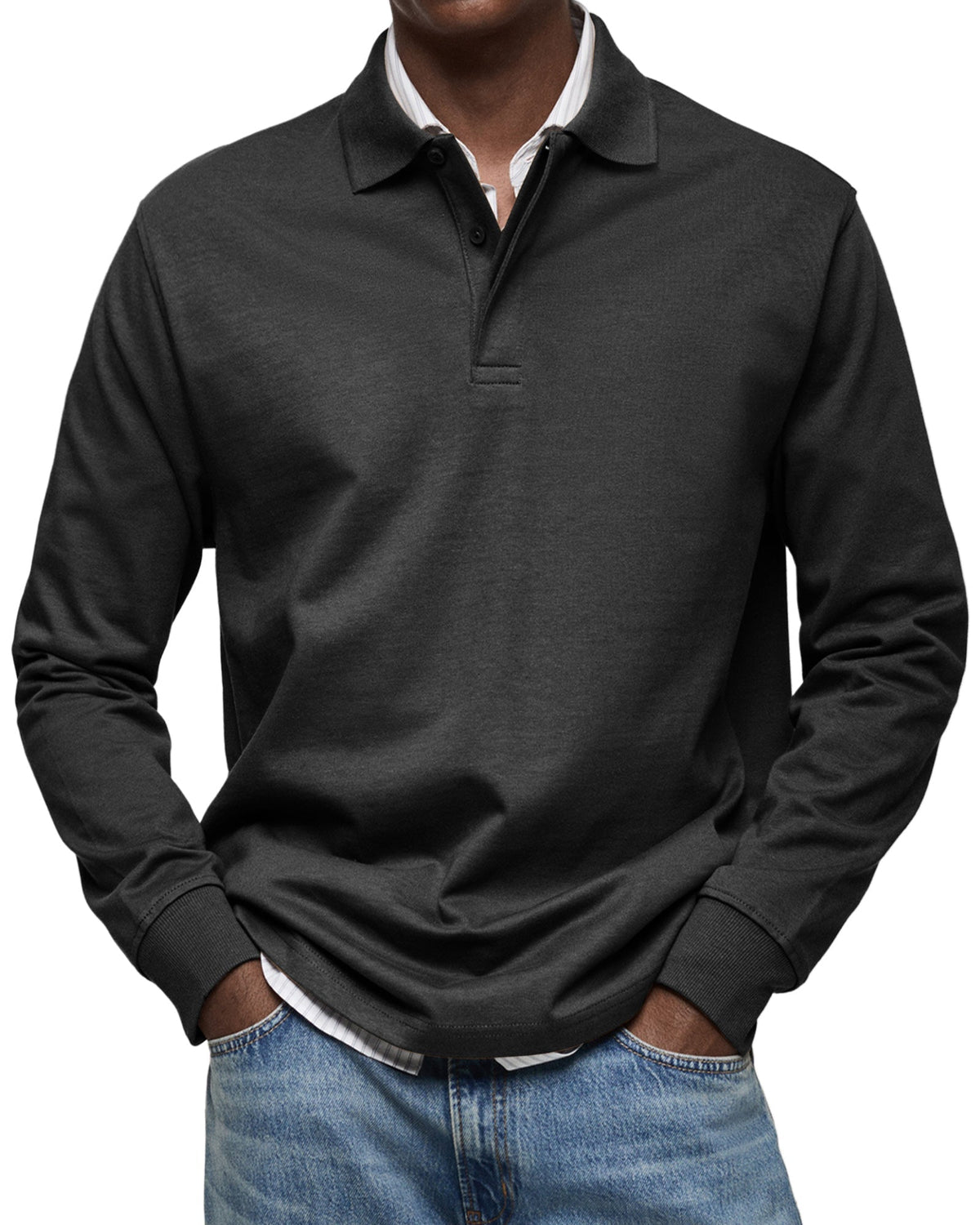 Alex | Men's Relaxed Long Sleeve Casual Polo