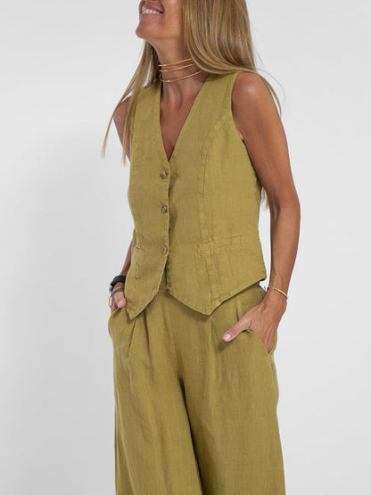 Ella | Women's Vest Wide Trousers Set (Almost Sold Out)