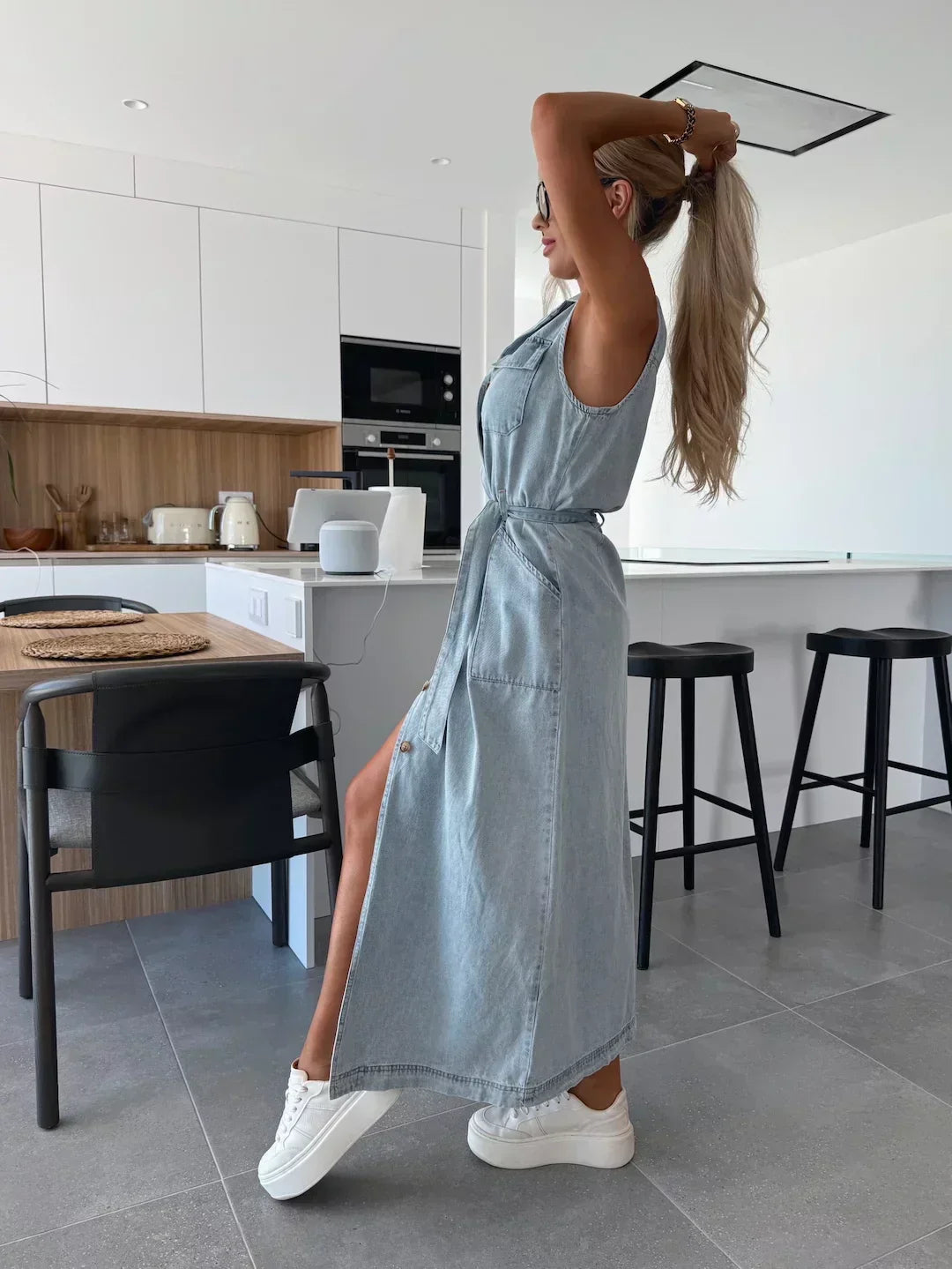 Diane | Women's Denim Maxi Dress