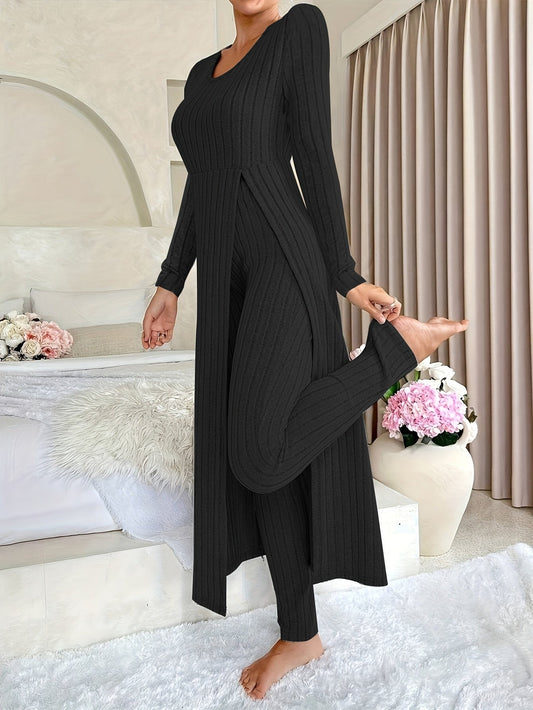Aldea | Women's Relaxed Cozy Two-Piece Ribbed Lounge Set