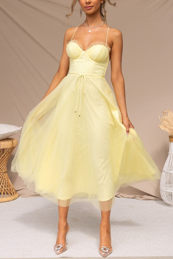 Women's Contemporary Princess Maxi Dress with Suspenders for Parties