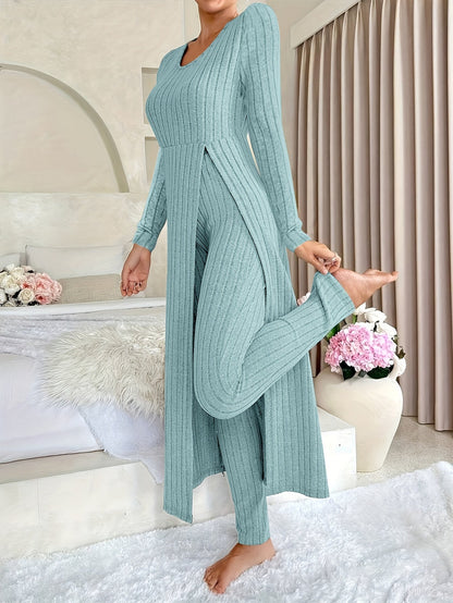 Aldea | Women's Relaxed Cozy Two-Piece Ribbed Lounge Set
