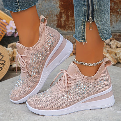 Women's Cushioned Lace-Up Comfortable Breathable Orthopedic Trainers for Everyday Wear