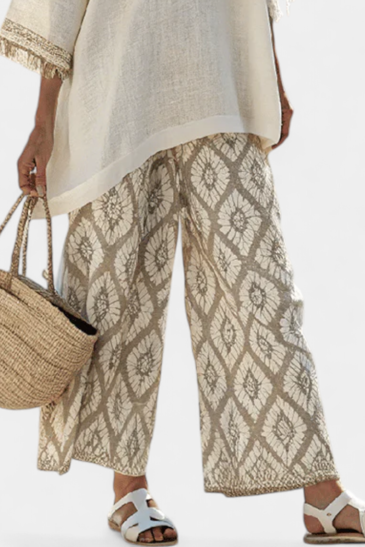 Ilaria | Women's Longline sophisticated top and casual trousers with Fringe