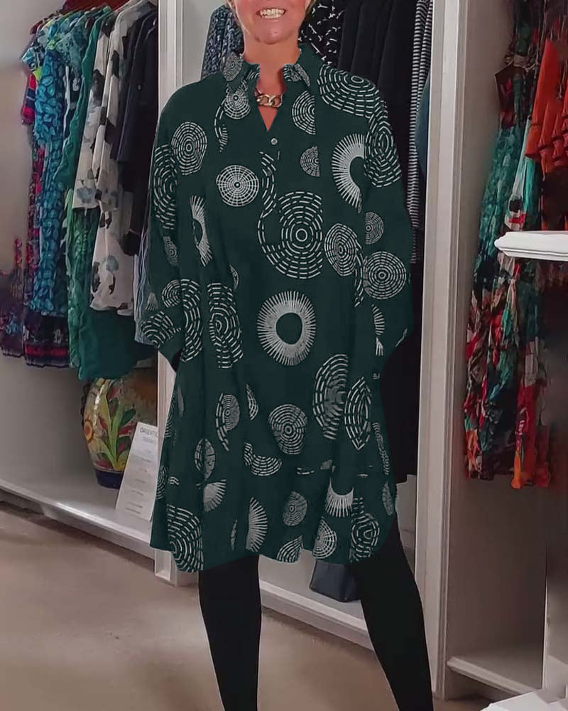 Marlene | Women's Casual Geometric Print Midi Dress