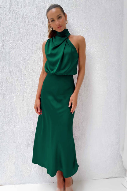 Carlina | Women's Long Maxi dress with halter neckline