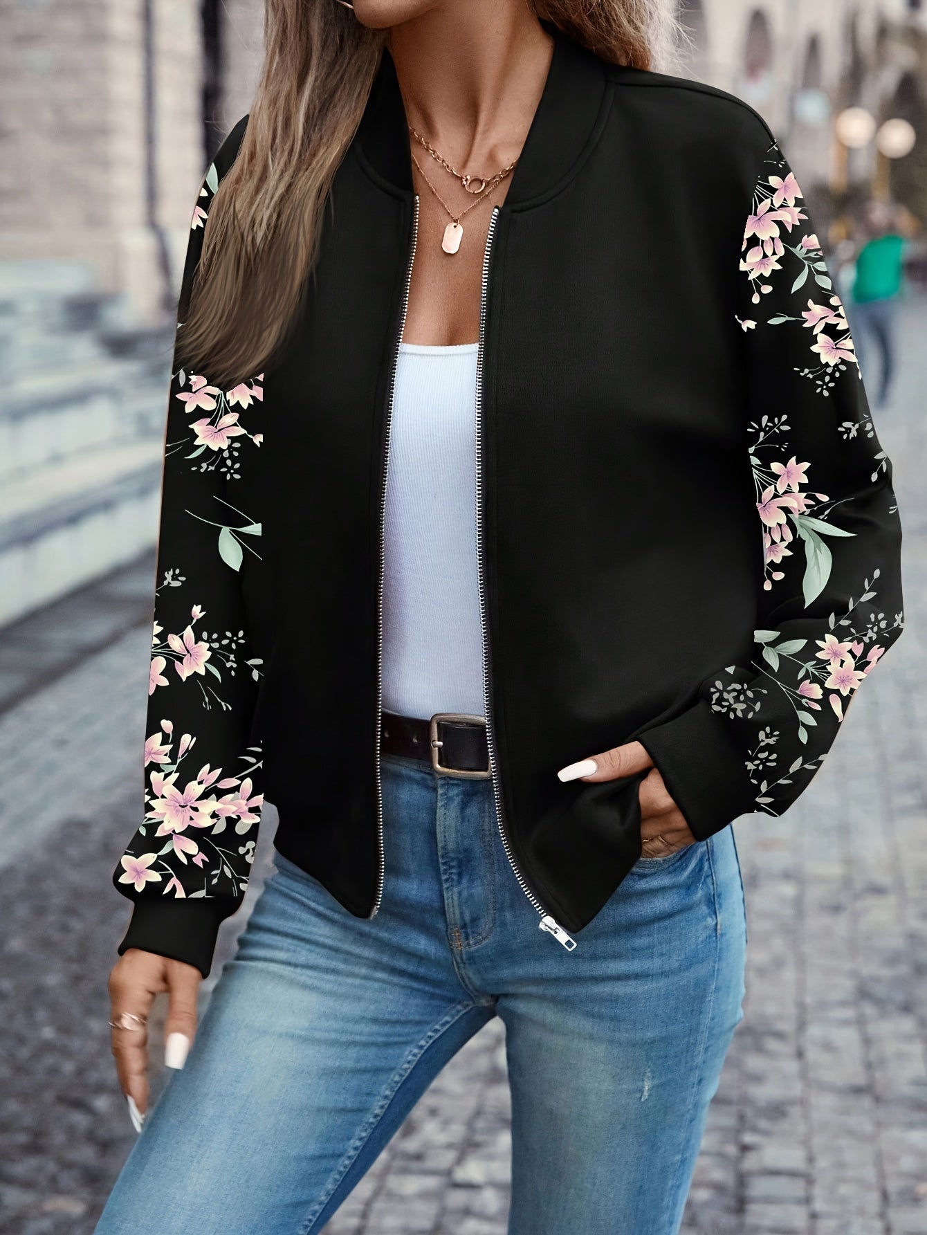 Thea | Women's Trendy Floral Print Jacket