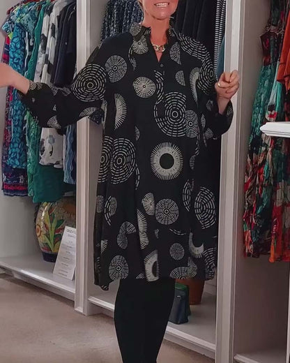 Marlene | Women's Casual Geometric Print Midi Dress