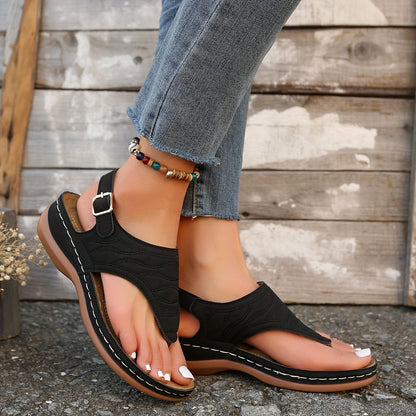 Women's Cushioned Open-Toe Breeze Clip Toe Sandals, Built-in Support