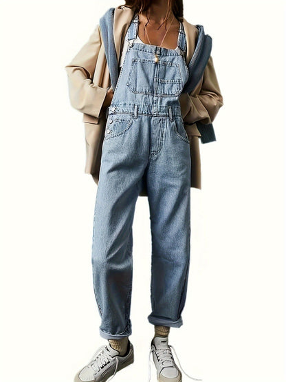 Wendy | Women's Relaxed Trendy Denim Overalls with Pockets