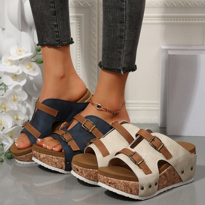 Dahlia | Women's Breathable Open-Toe Fashionable Wedge Platform Sandals with Cut-Out
