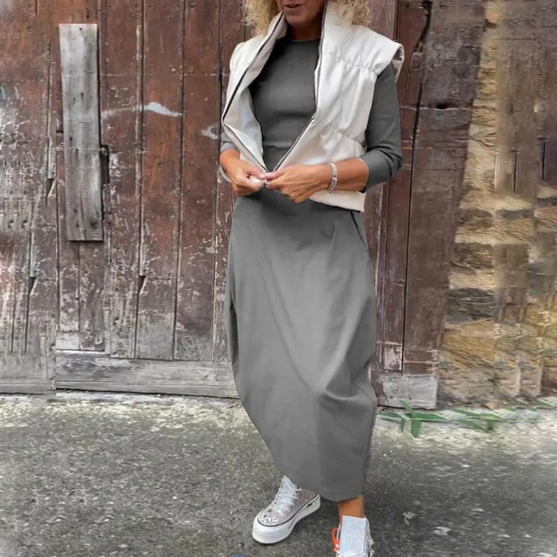 Elsbeth | Elegant Women's Midi Dress with Pocket