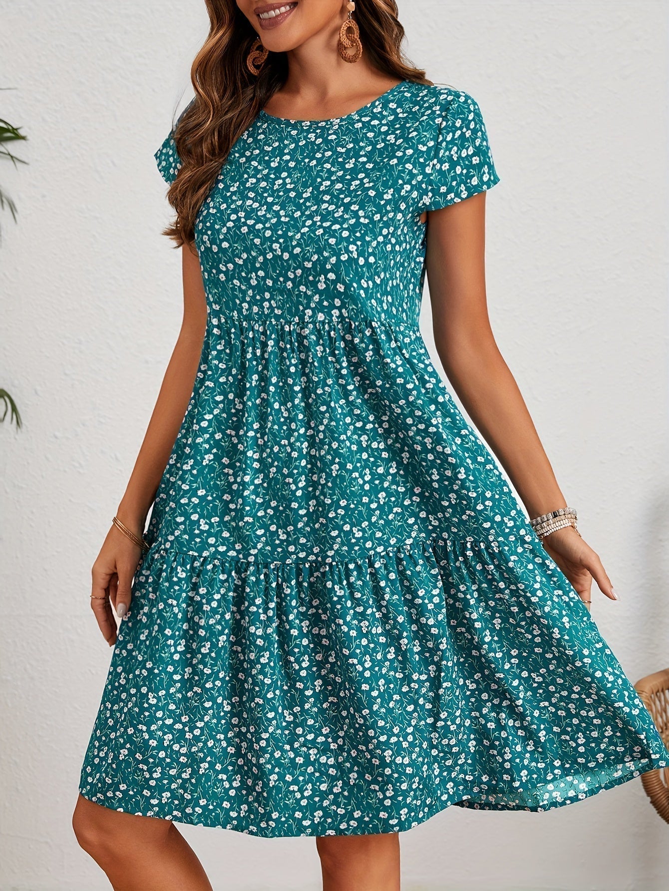Valeria | Women's Vintage Floral Midi Dress