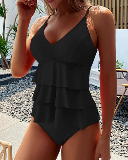 Sarah | Women's Simple swimsuit with decorative ruffles
