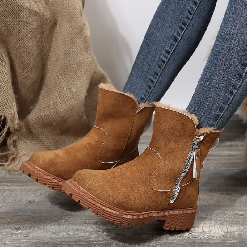 Nancy | Women's Cushioned Zip Comfortable Warm Winter Boots