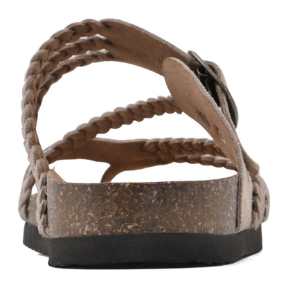 Women's Cushioned Open-Toe Hayleigh Cork Braided Sandals
