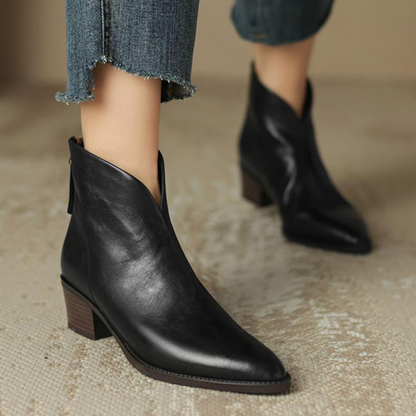 Celeste | Women's Cushioned Pointed-Toe Luxury Low-Heel Ankle Boots