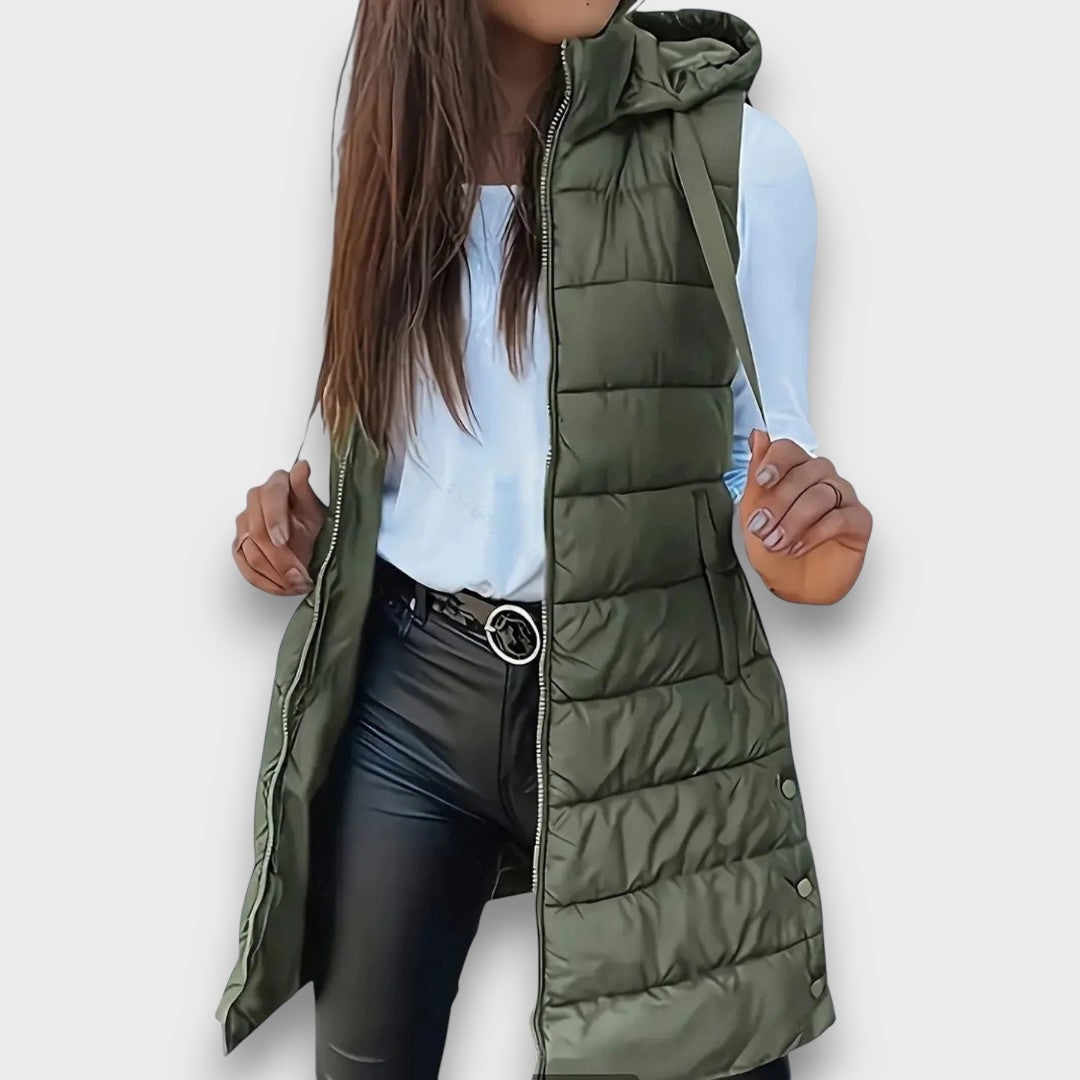 Kaira | Sleeveless hooded puffer vest
