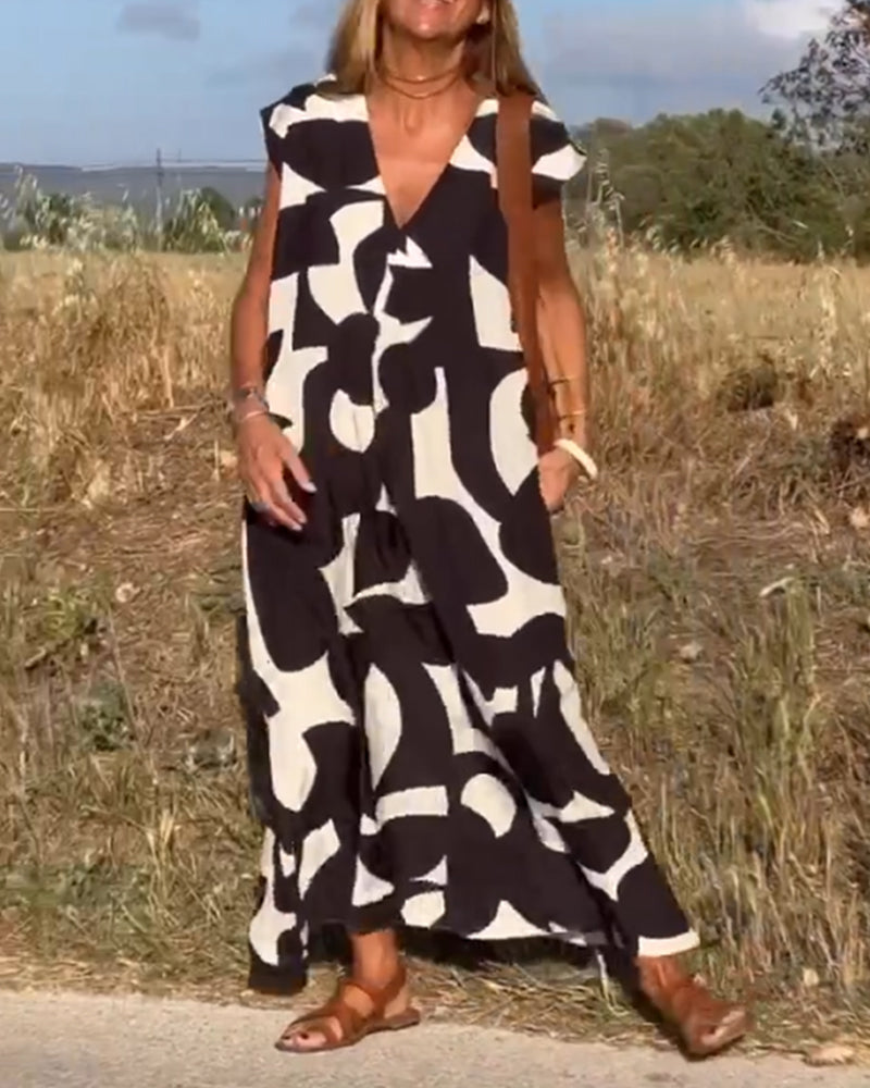 Kendall | Women's Relaxed Abstract Midi Dress