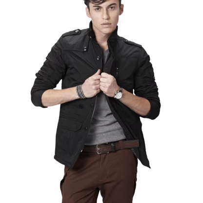 Men's Elegant Windproof Jacket with Long Sleeve
