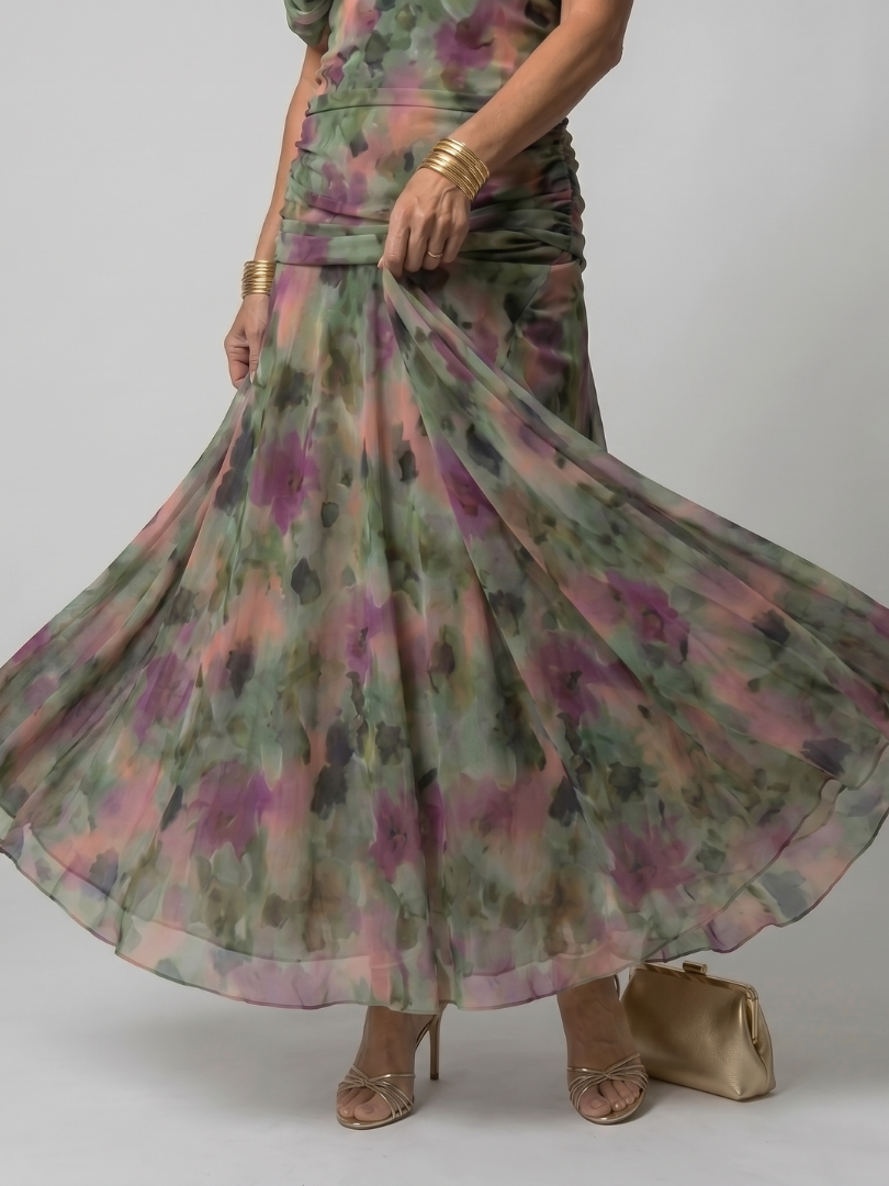 Calen | Women's Off Shoulder Flow Midi Dress