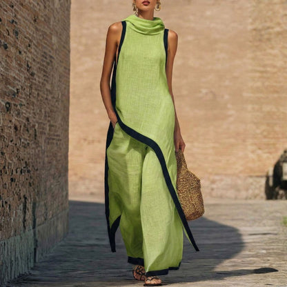 Leonora | Elegant Asymmetrical Outfit for Women with Wide Leg Trousers